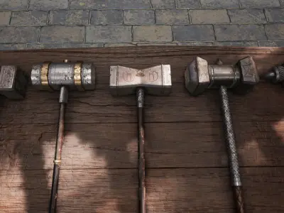 Fantasy Warrior Weapons Low-poly 3D model