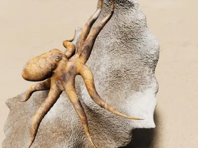 Octopus rigged animated gqp Low-poly 3D model