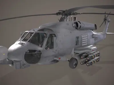 Sikorsky MH-60R Sea Hawk Complex Animation Low-poly 3D model