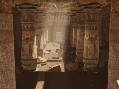 The Grand Egyptian Temple Environment Low-poly 3D model