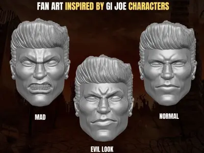 Road Pig Fan art Heads for action figures 3D print model