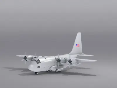 Lockheed C-130 Hercules  Low-poly 3D model