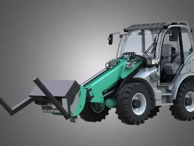 Loader KL80-8T with Roll-type Bale Fork - Front Loader 3D model