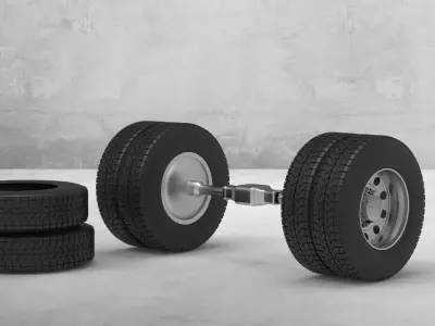 Truck wheels 3D model