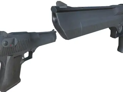 45-Desert Eagle 50AE-gun model 3d game ready model Low-poly 3D model