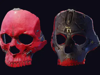 Skull ghost mecha sci-fi mask high model 3D model