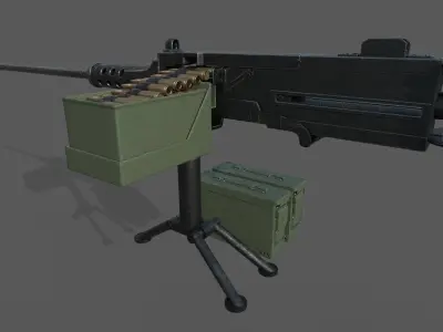 Heavy Machine Gun 3D model Low-poly 3D model