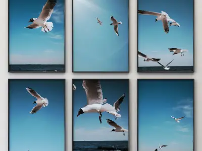 JUNIQE Seagulls Poster 3D model