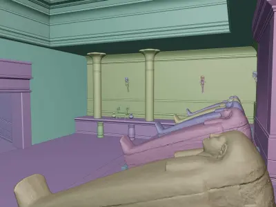 Egypt Mummification 5 Coffin Set Spellbound Coffin Chamber 3D model