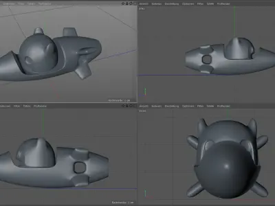Rocket 2 Cartoon Keychain 3D print model