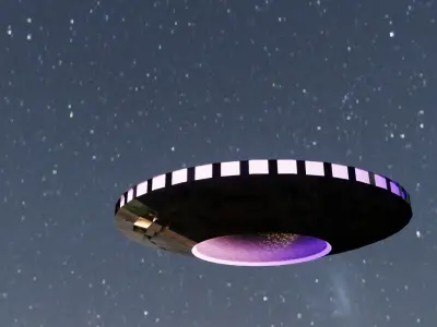 simple UFO animated Low-poly 3D model