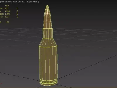 243 Winchester SSM Ammo Low-poly 3D model