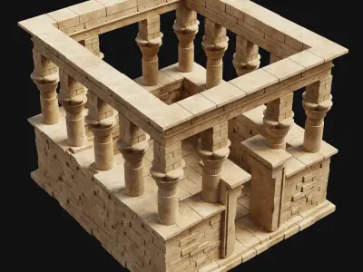 ANCIENT TEMPLE CHURCH BUILDING DESERT EGYPT AAA COLLECTION Low-poly 3D model