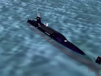 Ben Franklin Class USS Kamehemeha SSBN-642 3D model