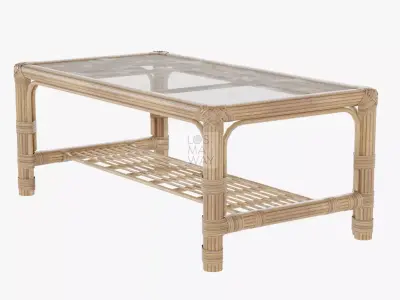 Low Poly Rattan Table Game Ready Free low-poly 3D model