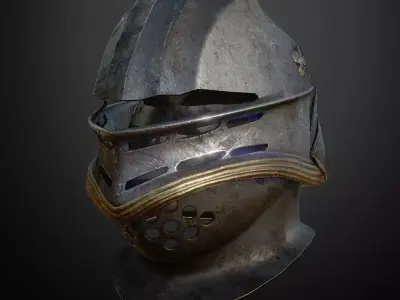 HELMET6 Game Ready metal helmet Low-poly 3D model