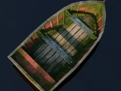 Old Boat Low-poly 3D model