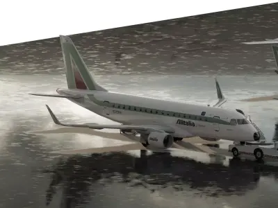 EMBRAER E170 A and EMBRAER E145 3D model