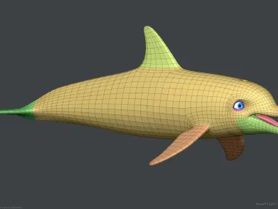 Stylized Cartoon Dolphin 3D model