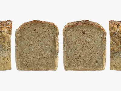 Sliced Sunflower Seed Bread 3D model
