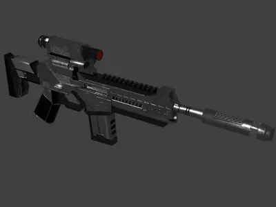 AX-7 Assault Rifle Low-poly 3D model