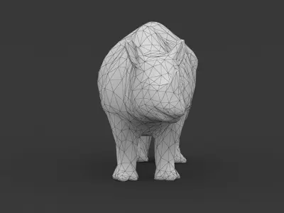 Low Poly Rhino Rhinoceros Low-poly 3D model
