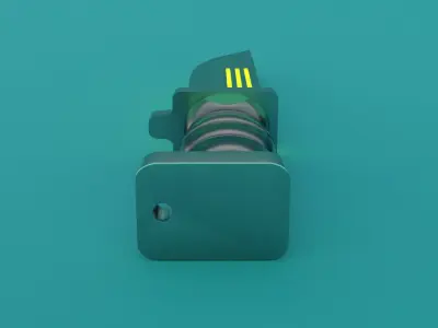 SCI-FI knife 3D model yellow 3D model