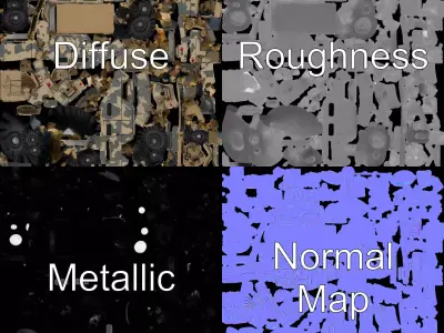 Camo Armored Vehicle model pack Low-poly 3D model