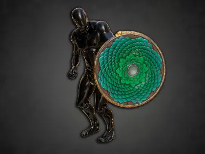 Cobra Shield - Game Asset - PBR Low-poly 3D model