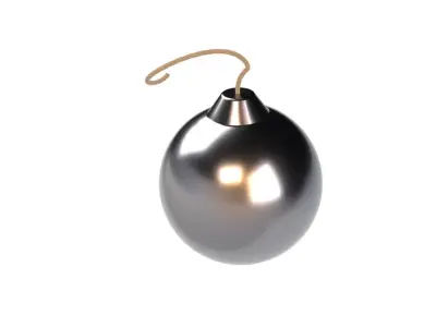Rounded Bomb Low-poly 3D model
