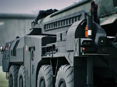 Scud B with Maz-543 Low-poly 3D model