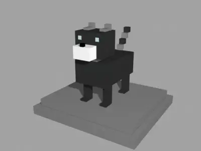 VOXEL DOG - MODEL 9 Low-poly 3D model
