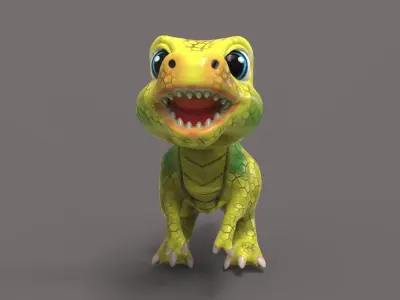 Baby Rex Toon Low-poly 3D model