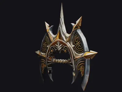 Cross Shuriken War Fan Cutting Asian Edged Weapon Low-poly 3D model