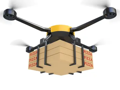 Pizza Delivery Drone 3D model