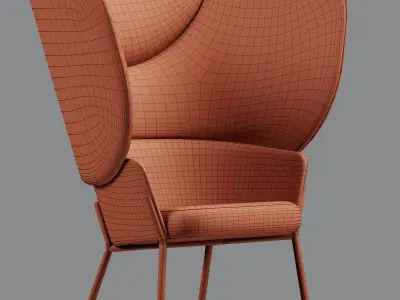 Wam 1571 Armchair By Bross Italy 3D model