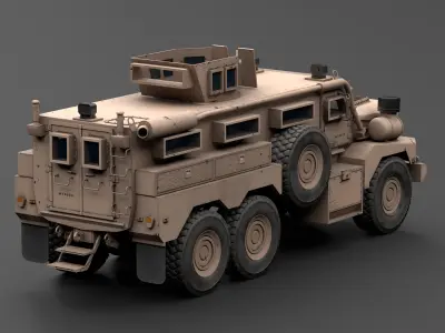 Military Cougar MRAP 6X6 Vehicle Low-poly 3D model