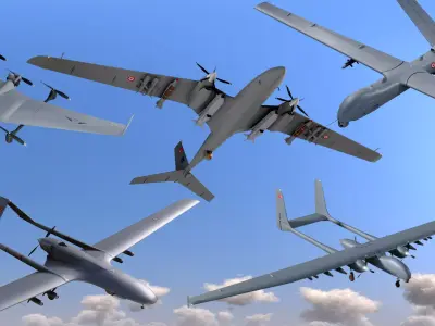 Turkish Siha-iha collection Low-poly 3D model