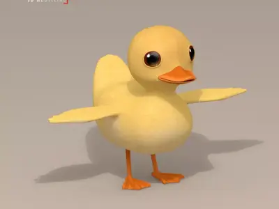 Duck cartoon character 3D model