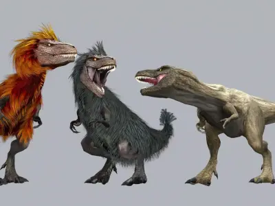 Feathered Tyrannosaurus Low-poly 3D model