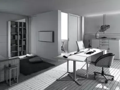 Home Office Room Scene 3D model