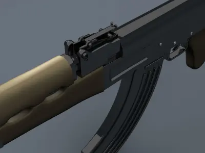 Realistic AK47 Assault Rifle 3D model