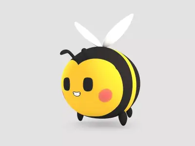 Cartoon Bee Low-poly 3D model