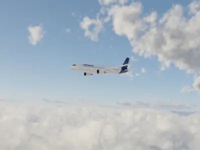 Lufthansa Airbus A320 Lowpoly Model 3D model