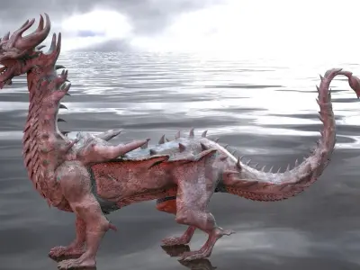 Dragon lizard Viking design 3D model