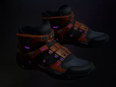 Sci-Fi Sneakers P04 Low-poly 3D model