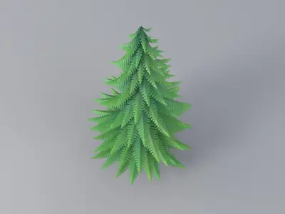 Cartoon Fir Tree 01 3D model
