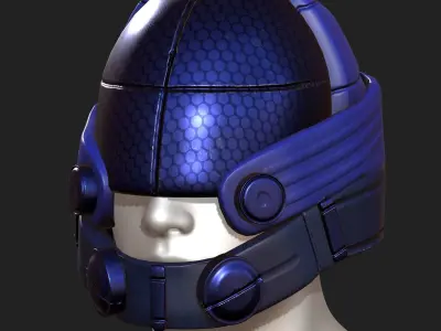 Helmet military Scifi futuristic technology  Low-poly 3D model