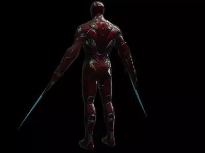 Iron Hero Armor Suit Low-poly 3D model
