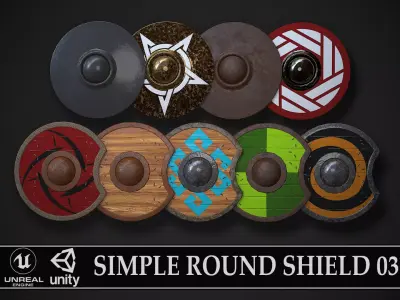 Round Shield03 Low-poly 3D model